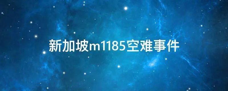 新加坡m1185空难事件