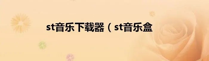 st音乐下载器（st音乐盒
