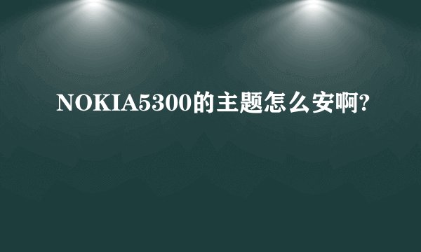 NOKIA5300的主题怎么安啊?
