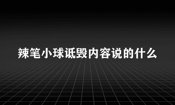 辣笔小球诋毁内容说的什么