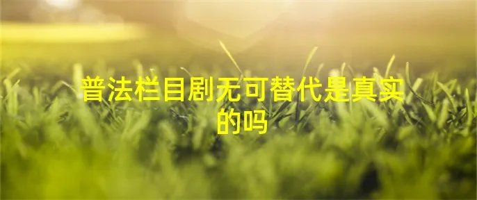 普法栏目剧无可替代是真实的吗