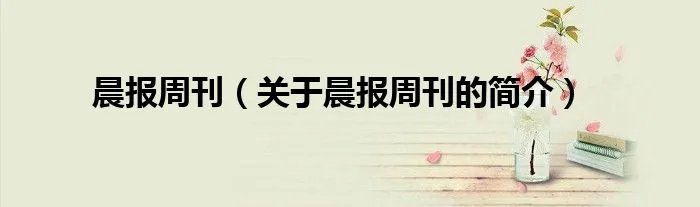 晨报周刊（关于晨报周刊的简介）