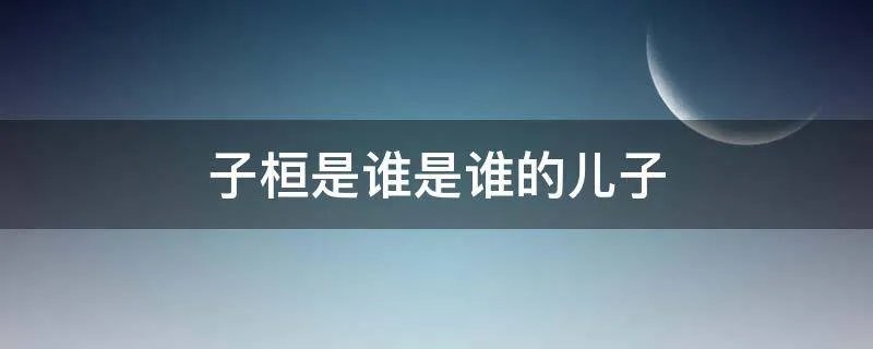 子桓是谁是谁的儿子