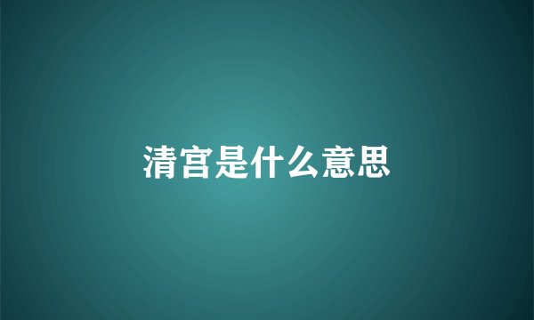 清宫是什么意思