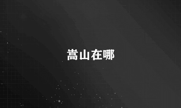 嵩山在哪