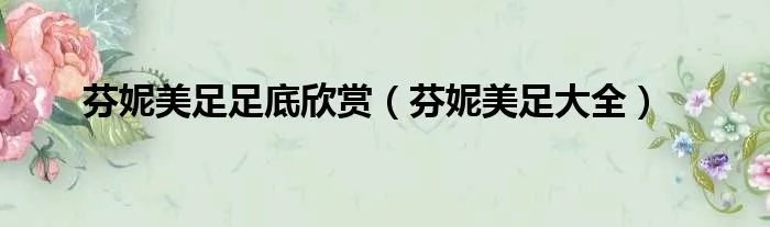 芬妮美足足底欣赏（芬妮美足大全）