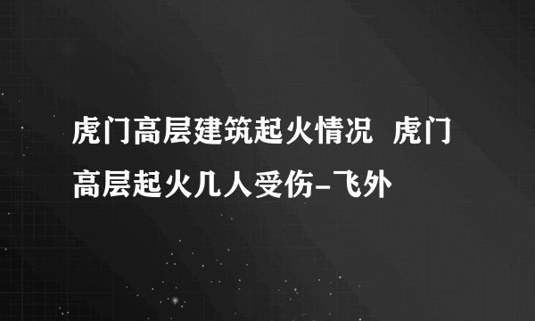 虎门高层建筑起火情况  虎门高层起火几人受伤-飞外