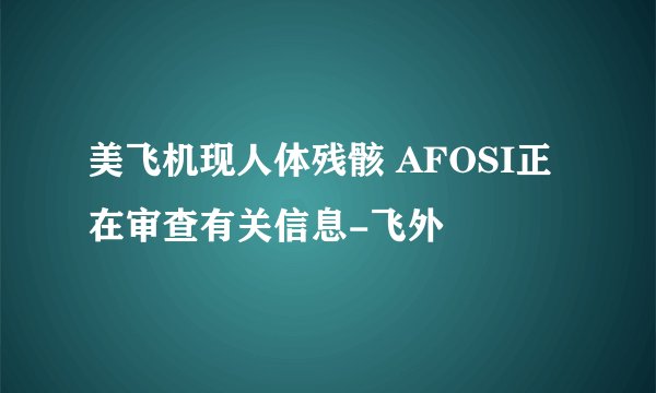美飞机现人体残骸 AFOSI正在审查有关信息-飞外