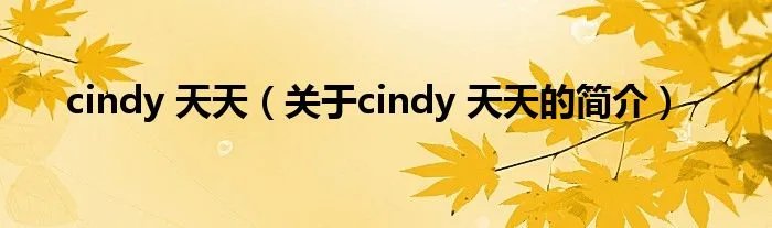 cindy 天天（关于cindy 天天的简介）