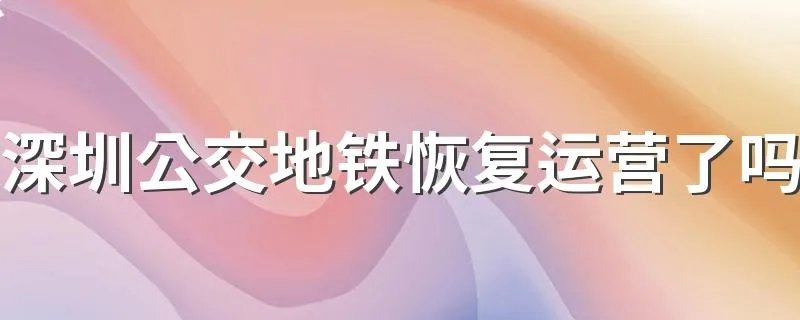深圳公交地铁恢复运营了吗 进出最新规定