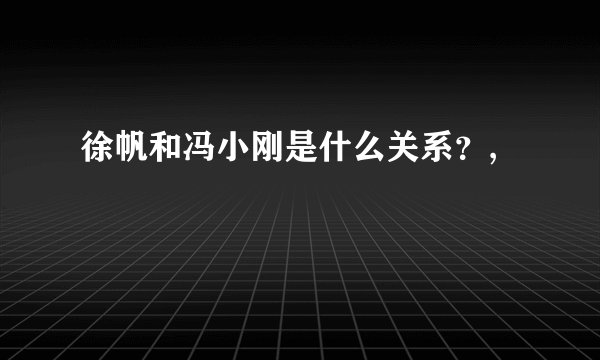徐帆和冯小刚是什么关系？,