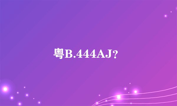 粤B.444AJ？