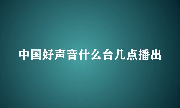 中国好声音什么台几点播出