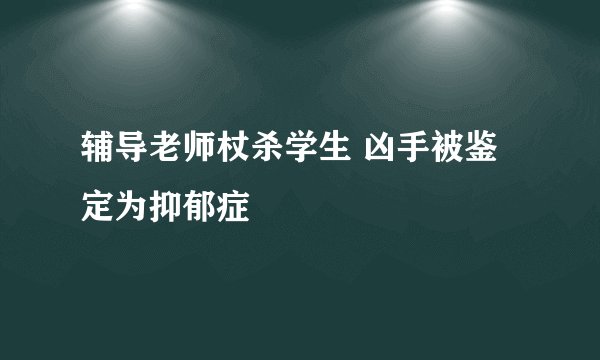 辅导老师杖杀学生 凶手被鉴定为抑郁症