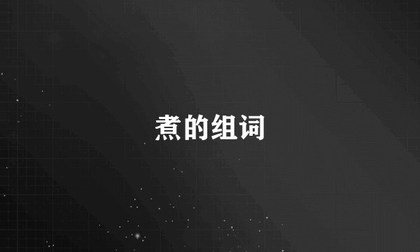 煮的组词