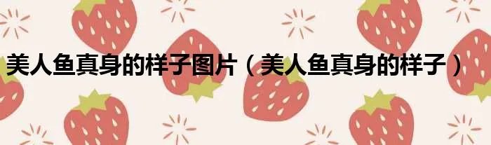 美人鱼真身的样子图片(美人鱼真身的样子)