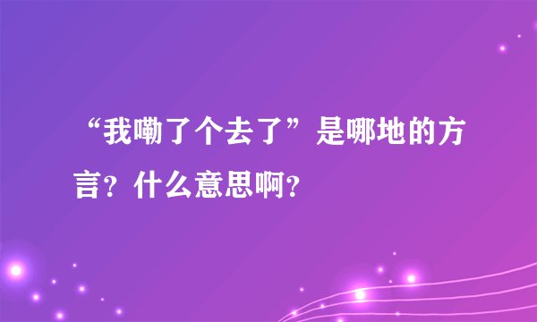 “我嘞了个去了”是哪地的方言？什么意思啊？