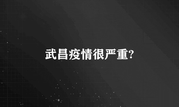 武昌疫情很严重?