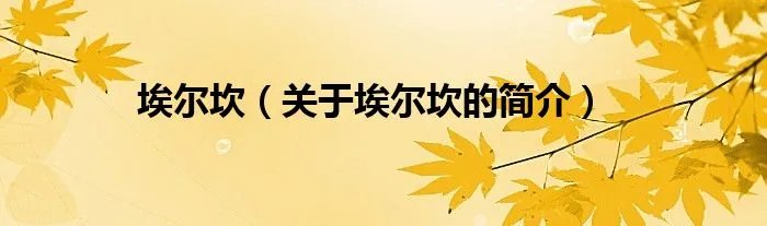埃尔坎（关于埃尔坎的简介）