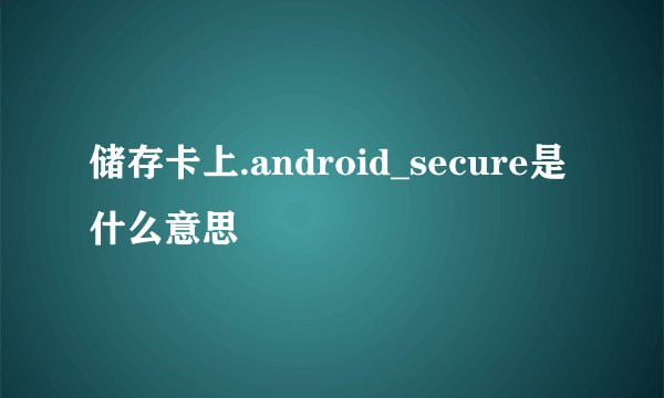 储存卡上.android_secure是什么意思