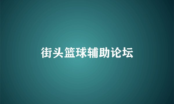 街头篮球辅助论坛