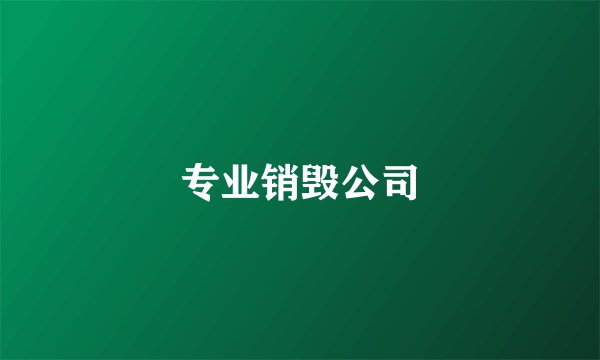 专业销毁公司