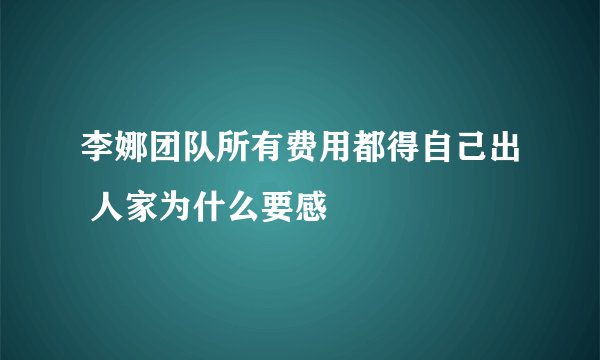 李娜团队所有费用都得自己出 人家为什么要感