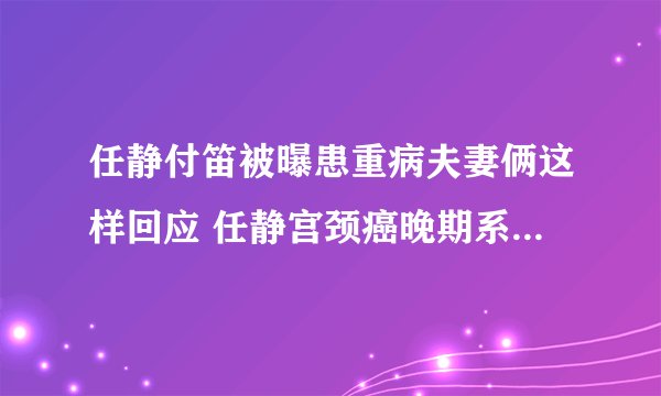 任静付笛被曝患重病夫妻俩这样回应 任静宫颈癌晚期系谣言_飞外网