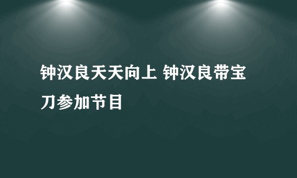 钟汉良天天向上 钟汉良带宝刀参加节目