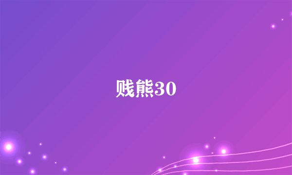 贱熊30