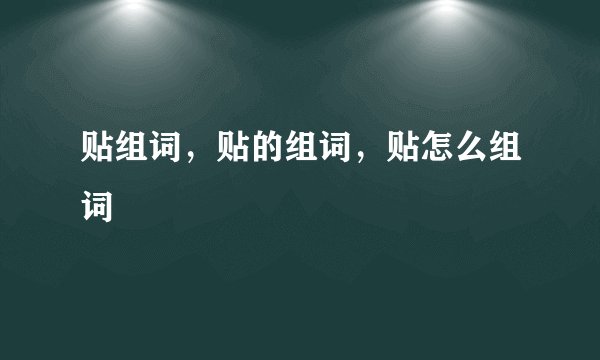 贴组词，贴的组词，贴怎么组词