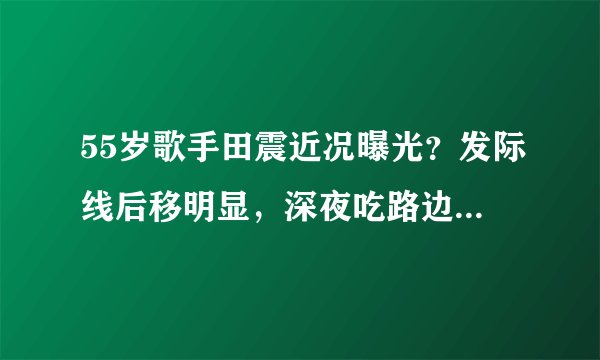 55岁歌手田震近况曝光？发际线后移明显，深夜吃路边摊接地气
