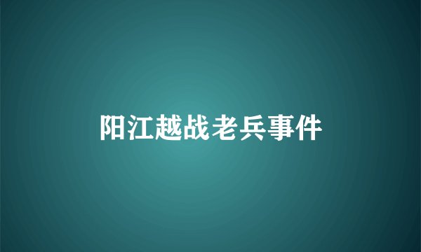 阳江越战老兵事件