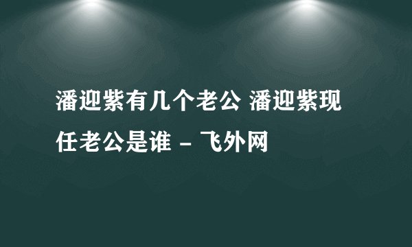 潘迎紫有几个老公 潘迎紫现任老公是谁 - 飞外网