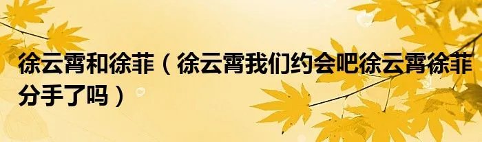 徐云霄和徐菲(徐云霄我们约会吧徐云霄徐菲分手了吗)