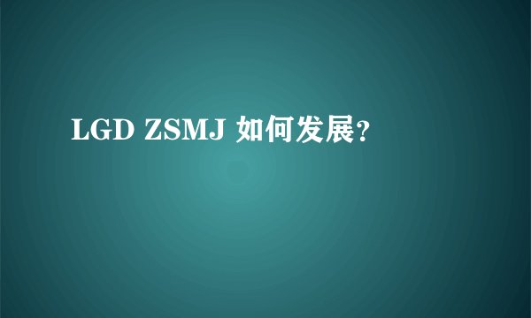 LGD ZSMJ 如何发展？
