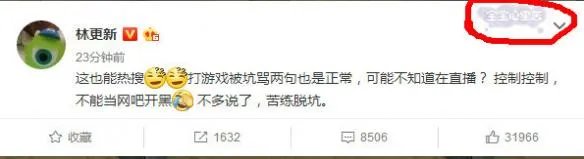 林更新回应被骂事件:打游戏被坑骂两句也是很正常