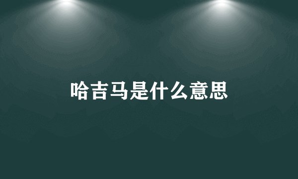 哈吉马是什么意思