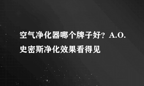 空气净化器哪个牌子好?A.O.史密斯净化效果看得见