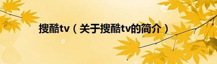 搜酷tv(关于搜酷tv的简介)