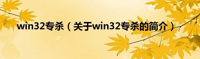 win32专杀（关于win32专杀的简介）