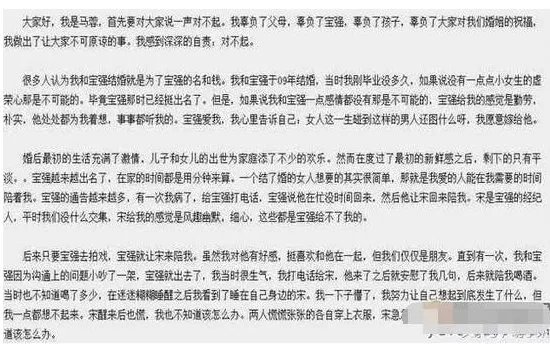 马蓉向王宝强道歉说了什么?