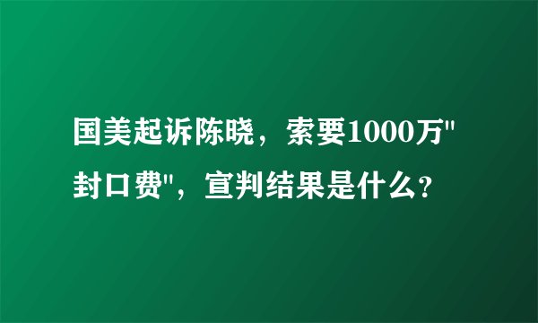 国美起诉陈晓，索要1000万