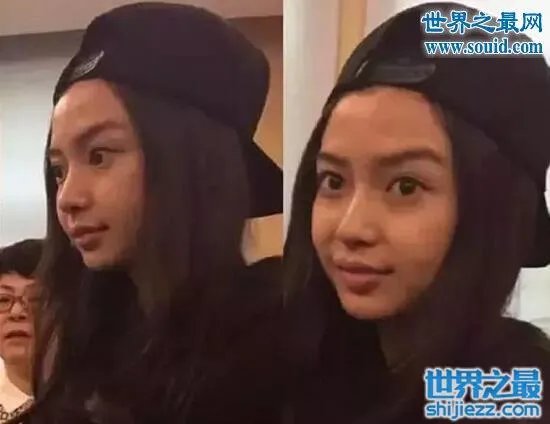 杨颖angelababy素颜照,素颜照比整容前还吓人