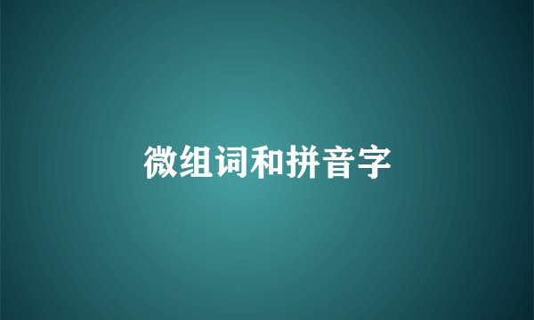 微组词和拼音字