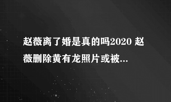 赵薇离了婚是真的吗2020 赵薇删除黄有龙照片或被证实-飞外