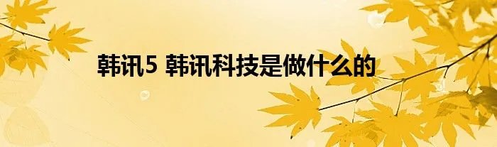 韩讯5 韩讯科技是做什么的