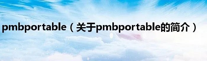 pmbportable（关于pmbportable的简介）