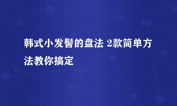 韩式小发髻的盘法 2款简单方法教你搞定