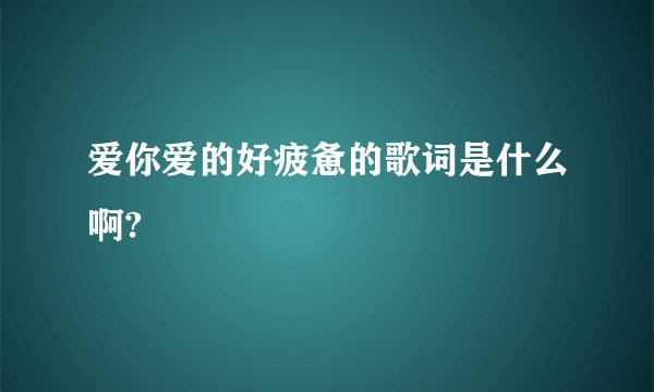 爱你爱的好疲惫的歌词是什么啊?